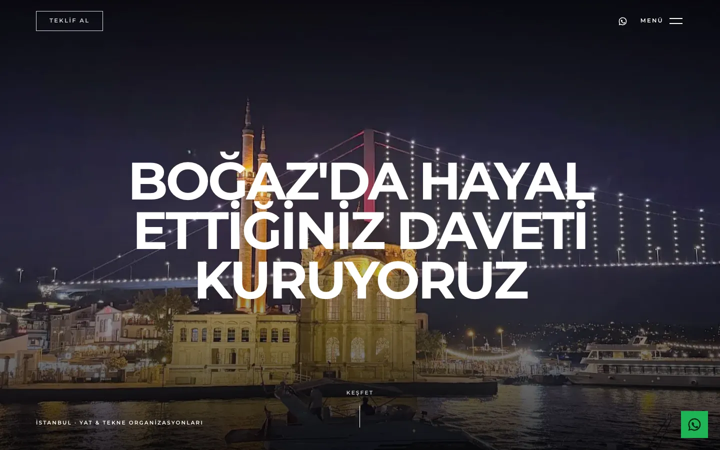Yat organizasyonu için tasarlanan rezervasyon sitesi